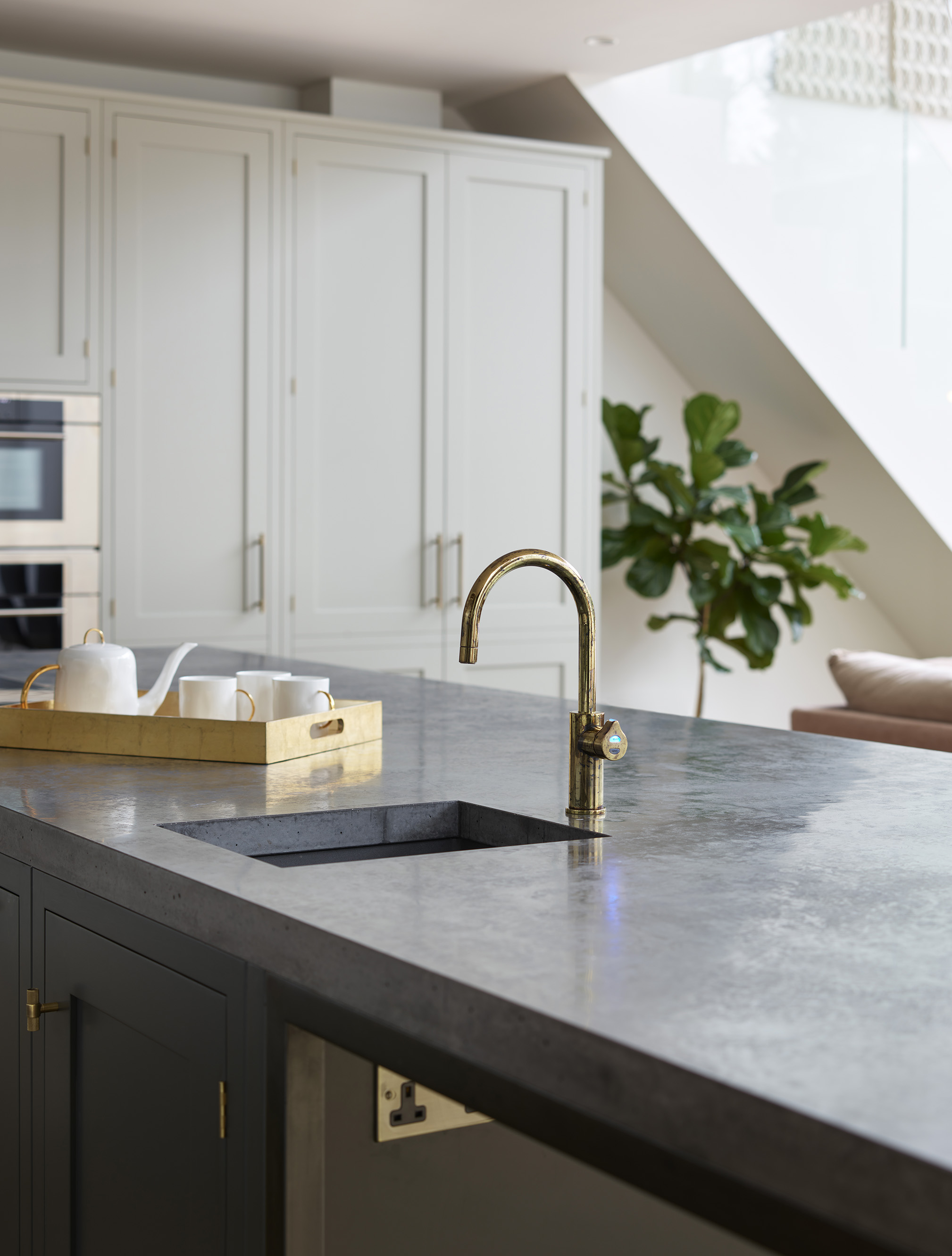 Roundhouse designer kitchen with white cabinetry