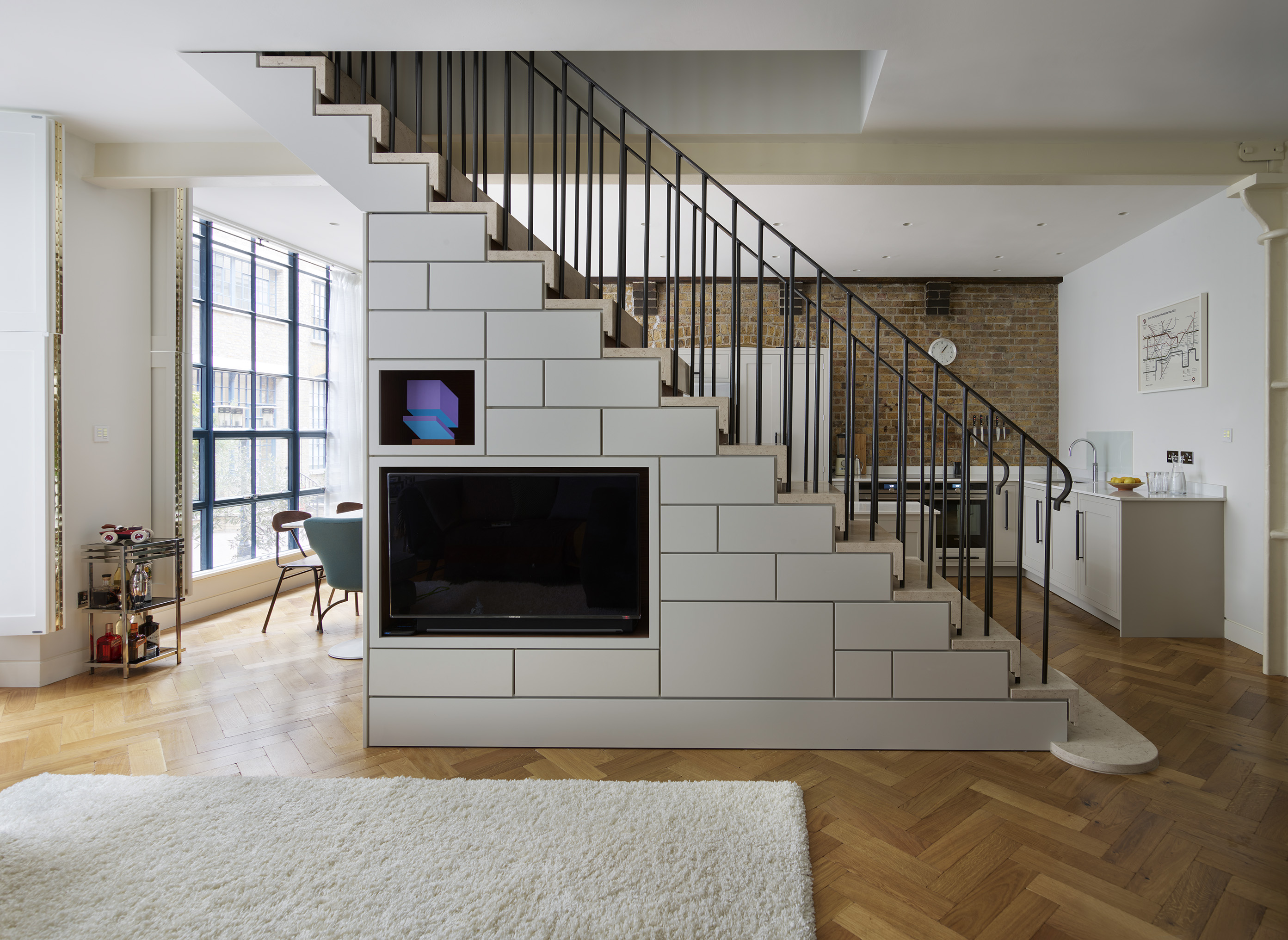 bespoke furniture handmade kitchen in grey with white work surfaces