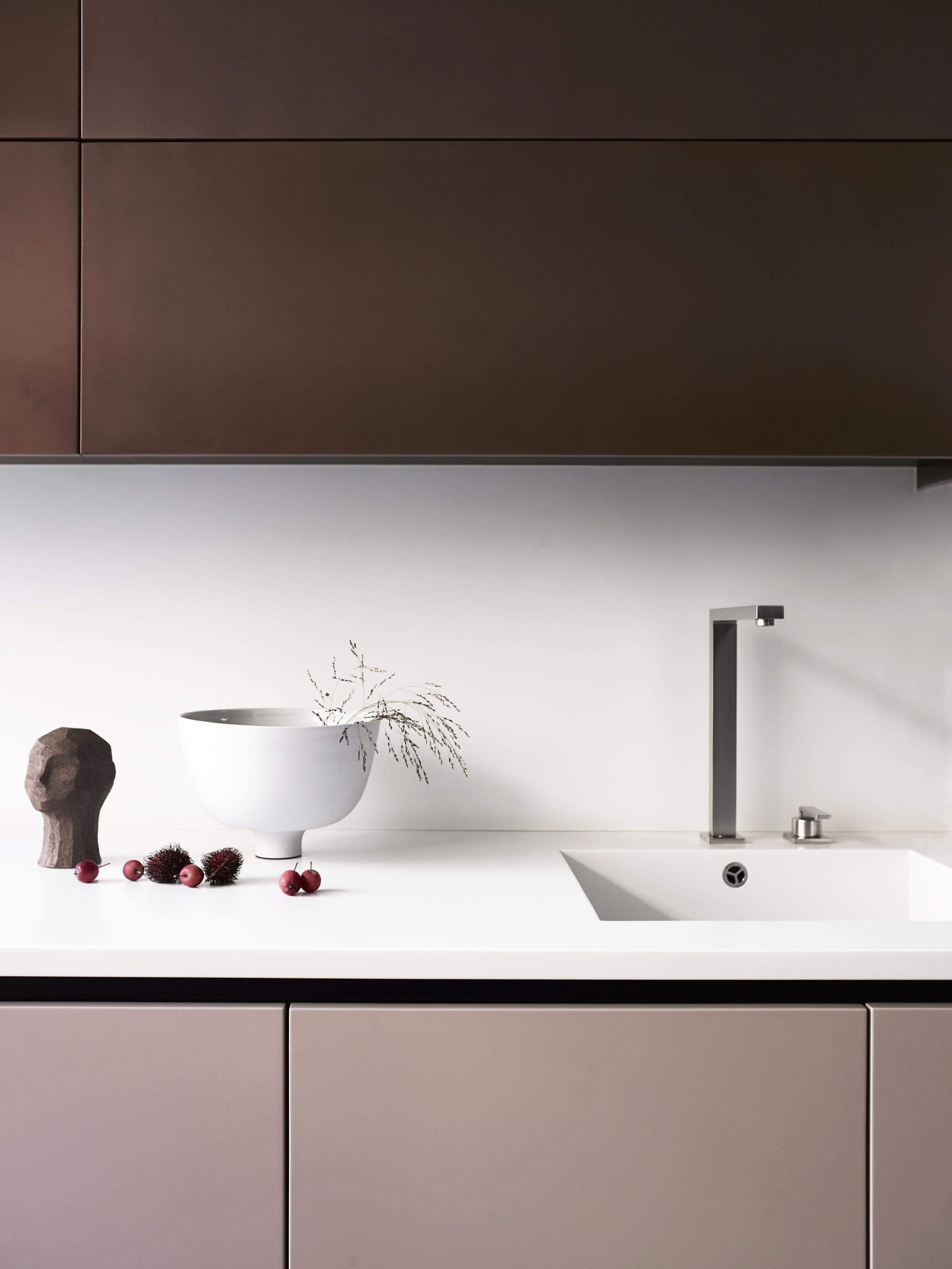 Luxury kitchen sink in a designer kitchen with bespoke kitchen cabinets