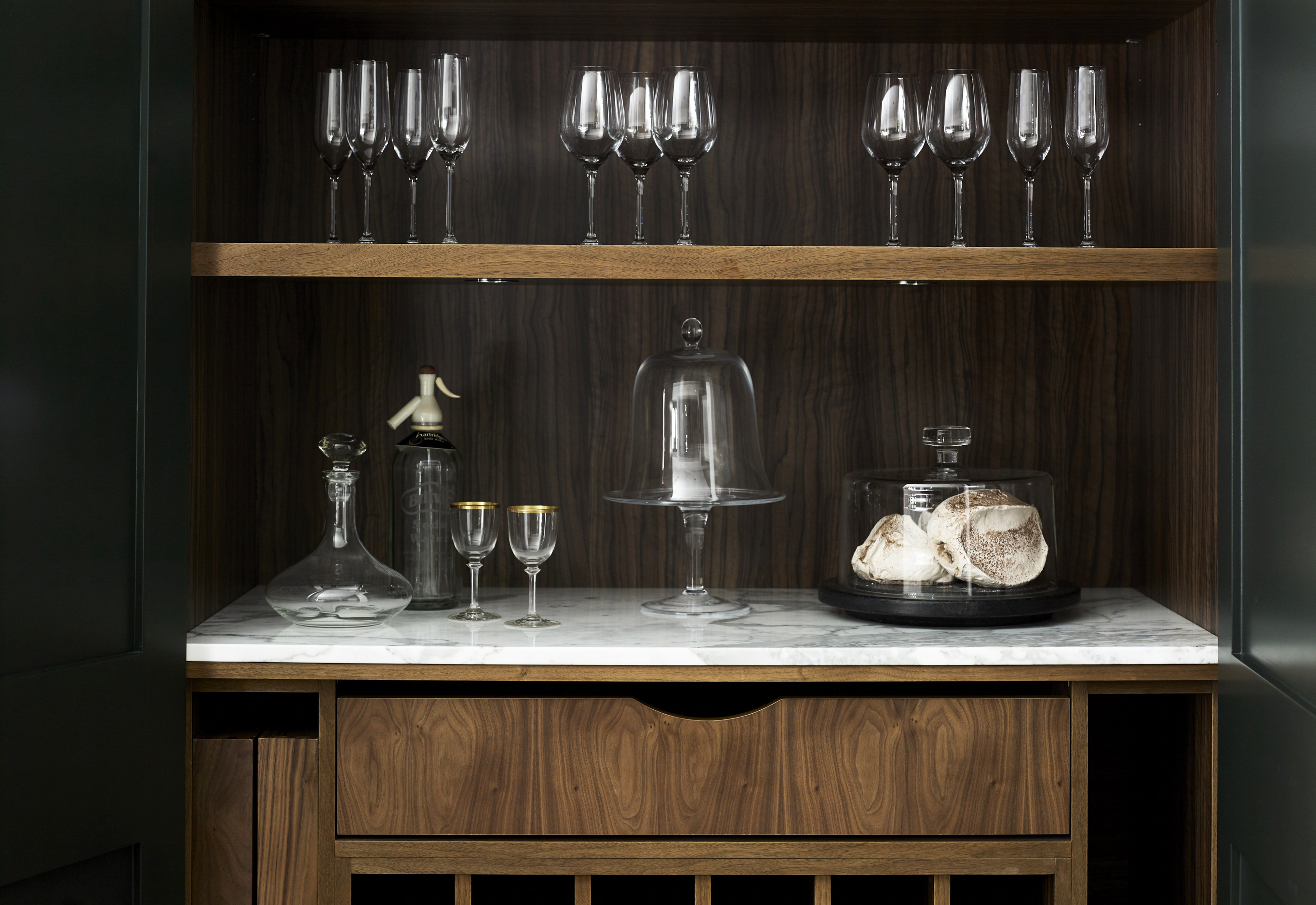 Modern kitchen design ideas of kitchen larder and marble work surface