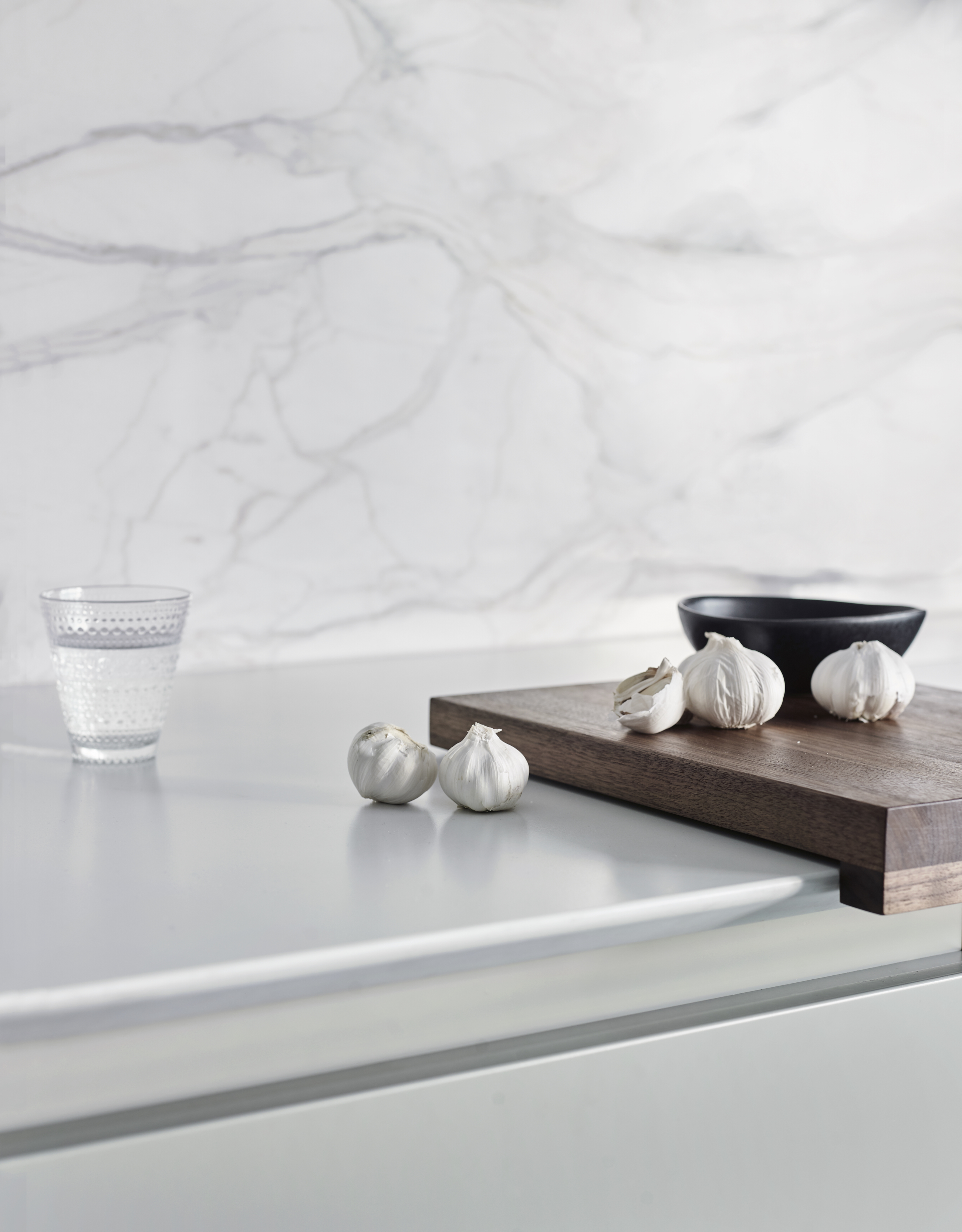 Modern kitchens white with white work surface and bespoke cabinetry