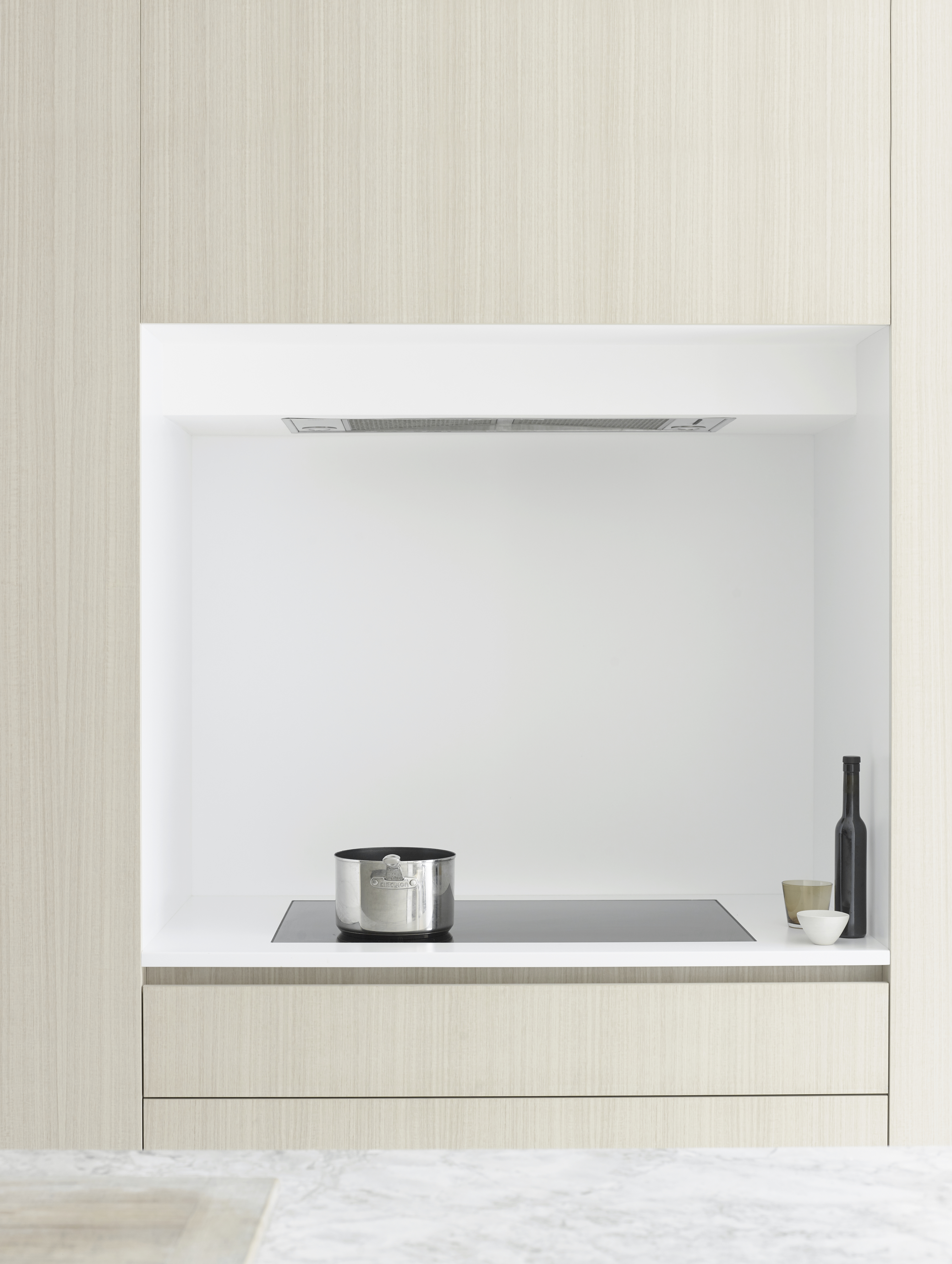 Luxury kitchen appliances with white work surface