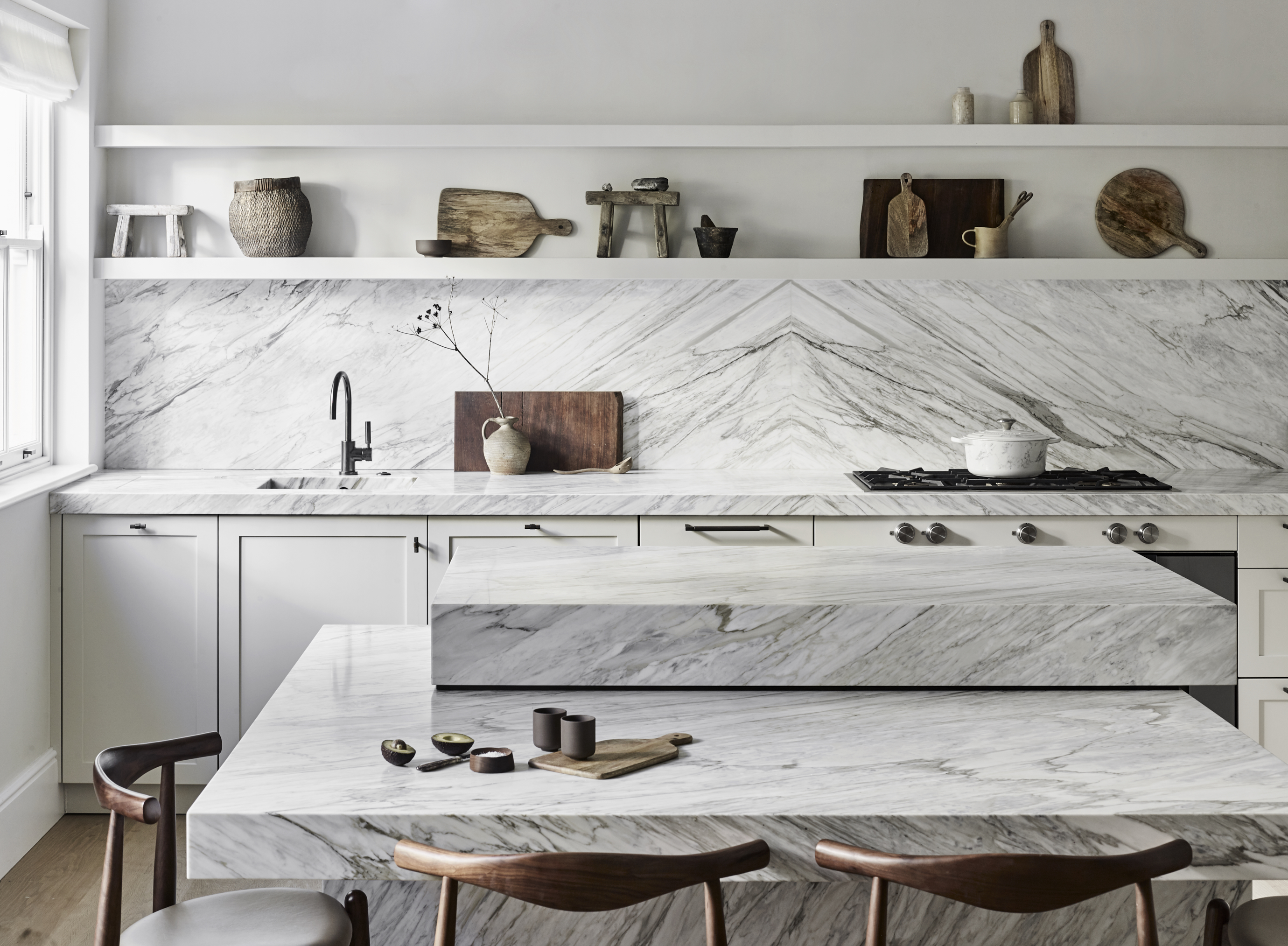 Modern kitchen islands by Roundhouse with marble work surface