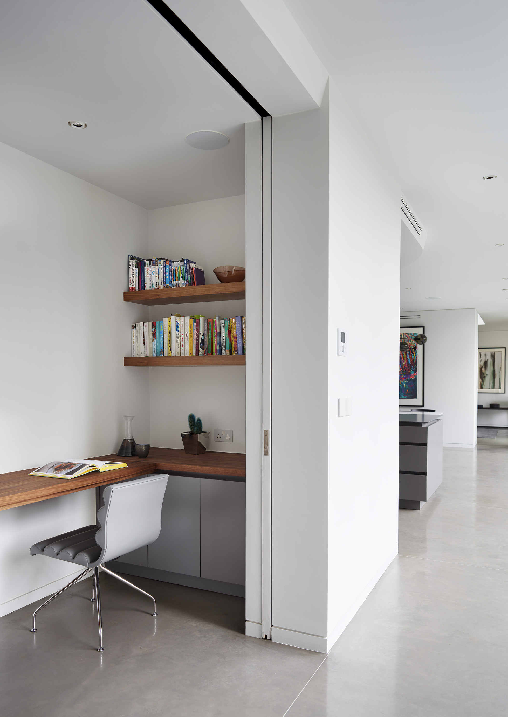 Luxury bespoke designer furniture home office with bookcase and storage